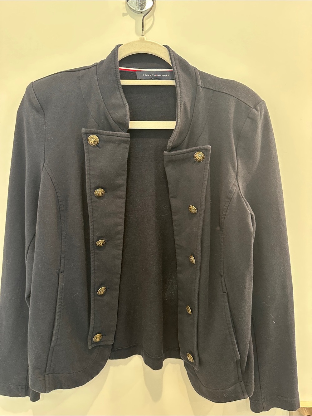 Tommy Hilfiger Women's Navy Double-Breasted Military-Style Blazer